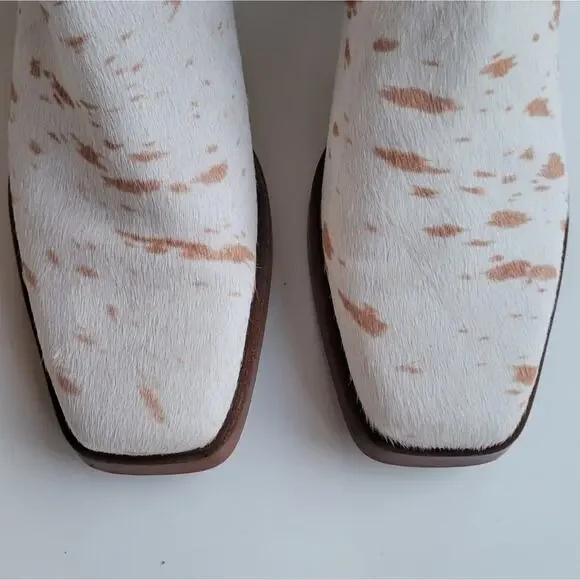 Sam Edelman Bellamie Calf Hair Western Booties in size 9.5 Ivory Brahma - Picture 9 of 12